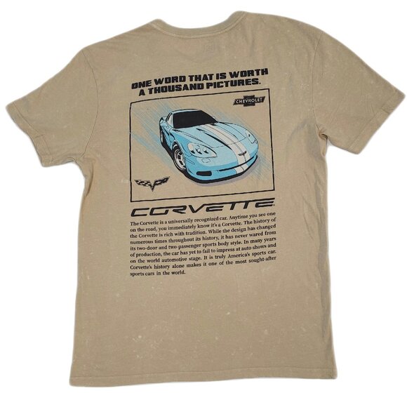 Corvette "One Word That is Worth a Thousand Pictures" Tan Graphic T-Shirt - Picture 5 of 8